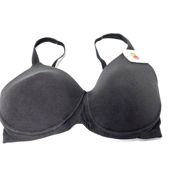 Fruit of the Loom Bra 38DD Women’s Underwire Dark Gray Black Supportive Comfort - Picture 1 of 6